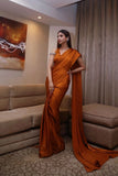 Burnt Orange Silk Sari