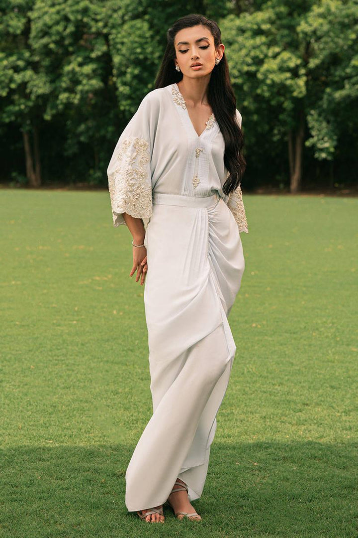 Frosty Ice -  ZAINAB SALMAN - Kaftan Dress - raniazara