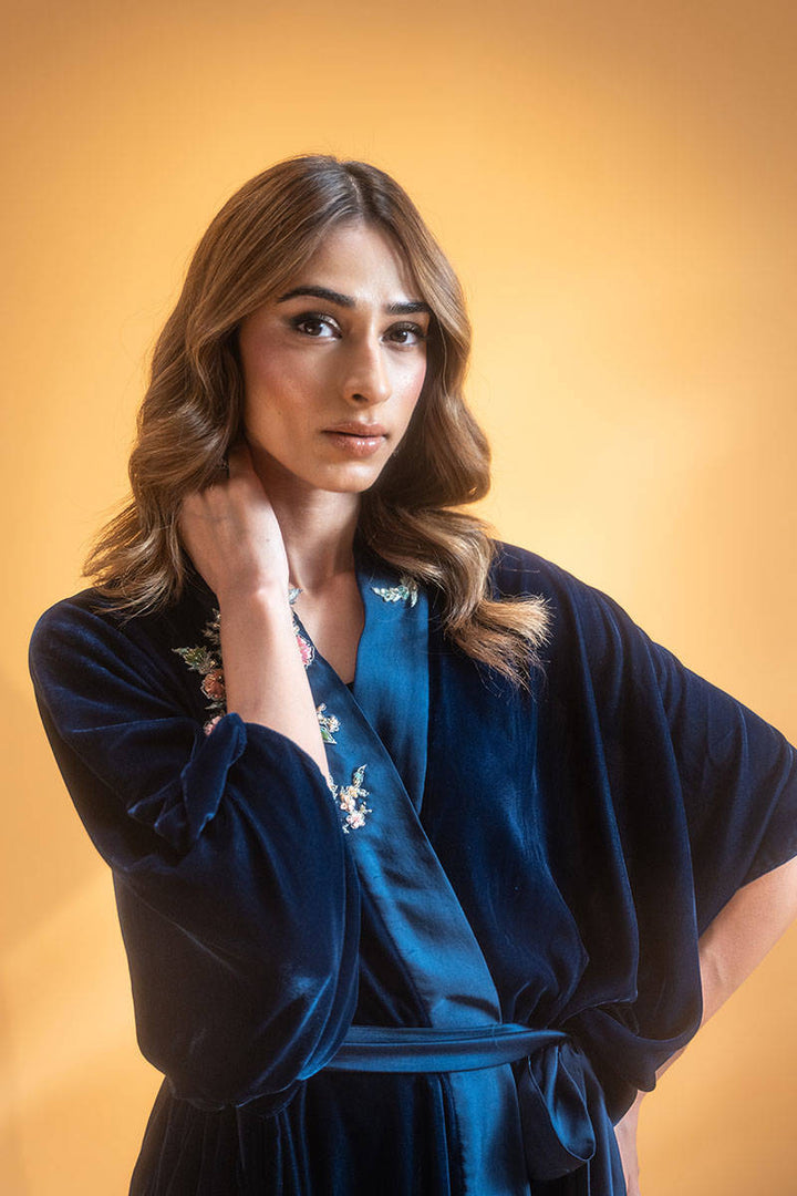 Teal Rose - Zainab Salman - velvet Suit - raniazara