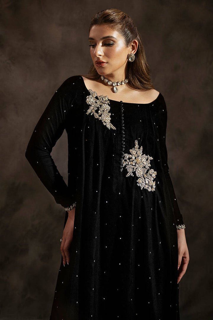 Peacock Charm - Zainab Salman - velvet Suit - raniazara