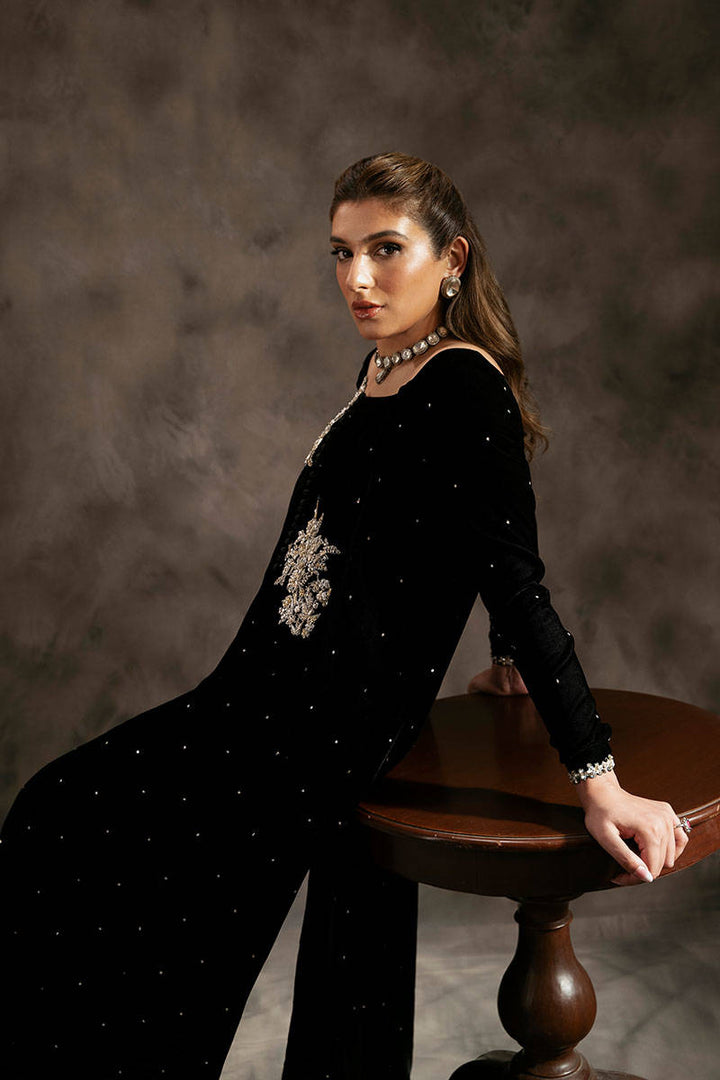 Peacock Charm - Zainab Salman - velvet Suit - raniazara