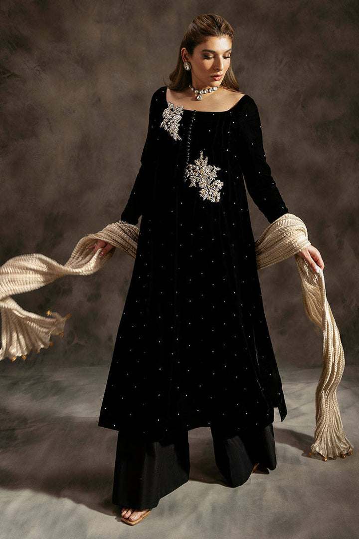 Peacock Charm - Zainab Salman - velvet Suit - raniazara