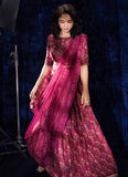 GLORIA CRIMSON LEHNGA CHOLI WITH DRAPED DUPATTA