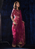 GLORIA CRIMSON LEHNGA CHOLI WITH DRAPED DUPATTA