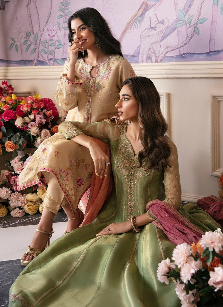 ANISA APPLE GREEN KALIDAAR AND DUPATTA - Farah Talib Aziz - Luxury Pret - raniazara