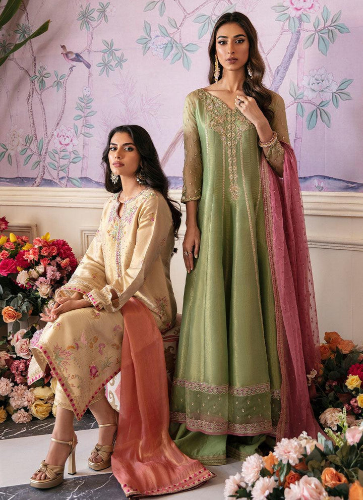 ANISA APPLE GREEN KALIDAAR AND DUPATTA - Farah Talib Aziz - Luxury Pret - raniazara