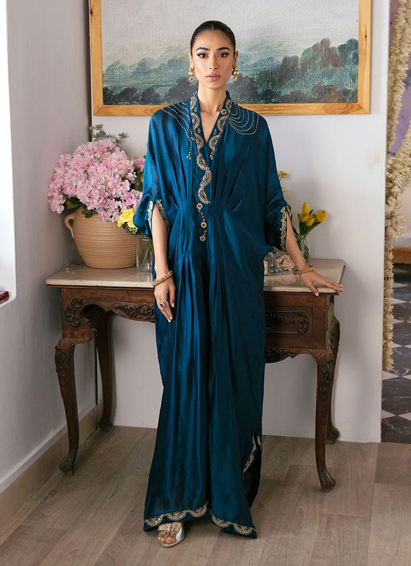 Nami Teal Kaftan - Farah Talib Aziz - Ready To Ship
