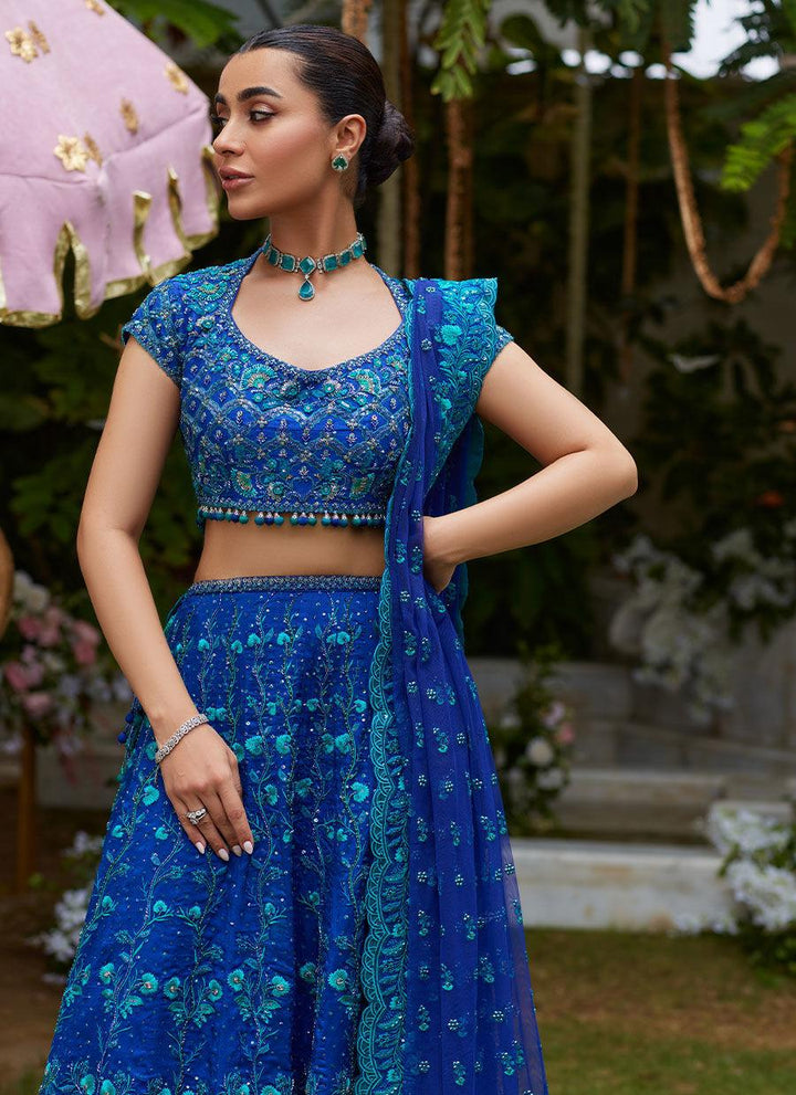 Laira Royal Blue Lehenga Choli - Farah Talib Aziz - Bridal - raniazara