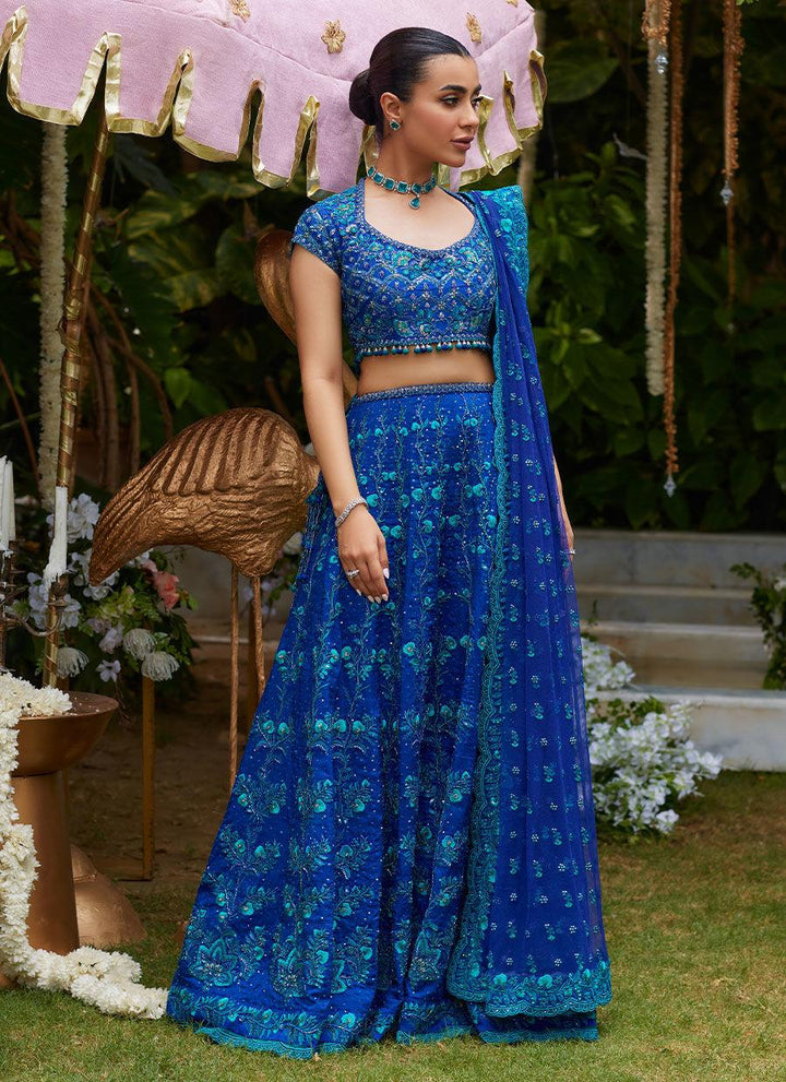 Laira Royal Blue Lehenga Choli - Farah Talib Aziz - Bridal - raniazara