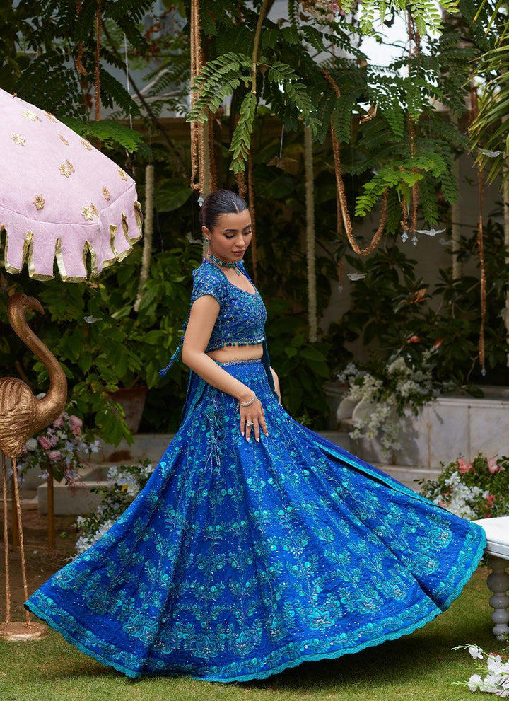 Laira Royal Blue Lehenga Choli - Farah Talib Aziz - Bridal - raniazara