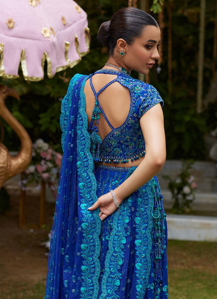 Laira Royal Blue Lehenga Choli - Farah Talib Aziz - Bridal - raniazara