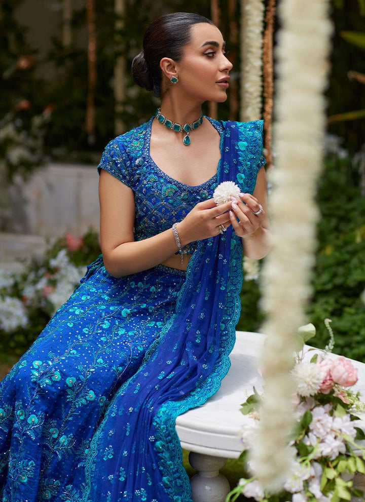 Laira Royal Blue Lehenga Choli - Farah Talib Aziz - Bridal - raniazara
