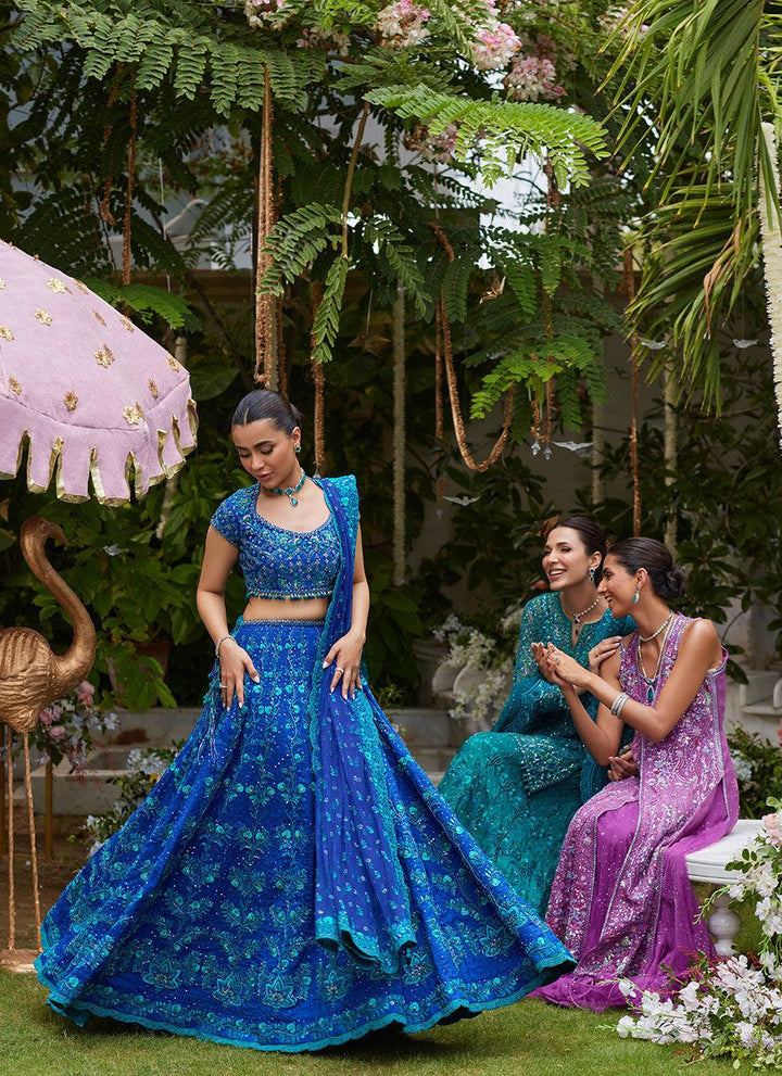 Laira Royal Blue Lehenga Choli - Farah Talib Aziz - Bridal - raniazara