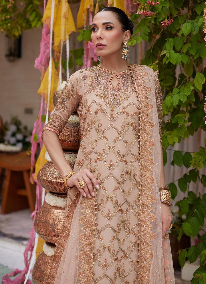 Elaya Light Gold Paneled Shirt - Farah Talib Aziz - Bridal - raniazara
