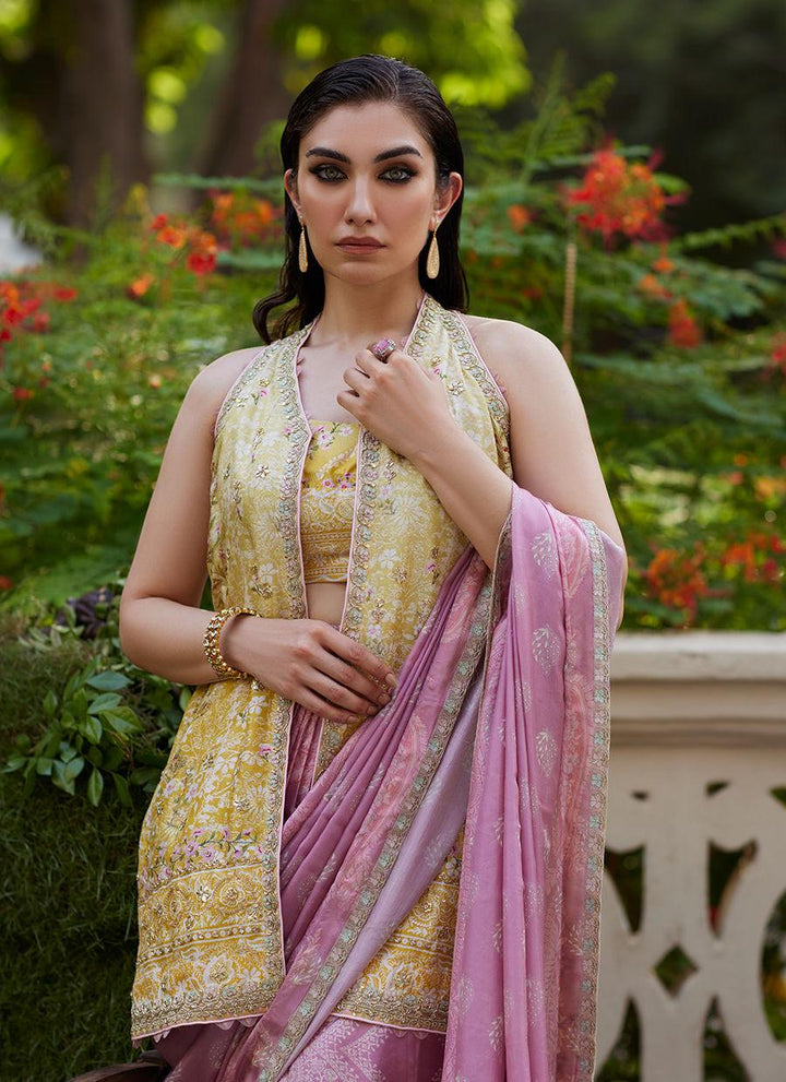 Iqala Saree, Blouse And Jacket - Farah Talib Aziz - Pakistani Saree- Pret - raniazara
