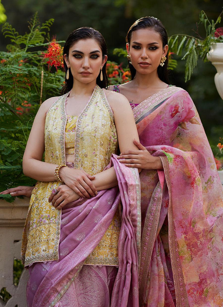 Iqala Saree, Blouse And Jacket - Farah Talib Aziz - Pakistani Saree - Pret - raniazara