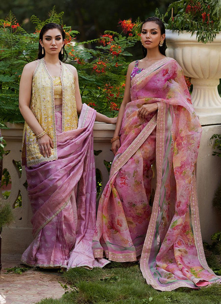 Iqala Saree, Blouse And Jacket - Farah Talib Aziz - Pakistani Saree- Pret - raniazara