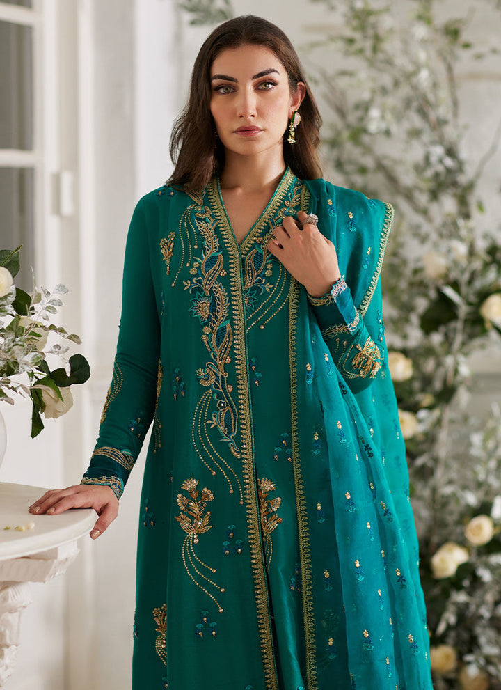 Ayda Sea Green Shirt and Dupatta - Farah Talib Aziz - Casual Suit - Pret - raniazara