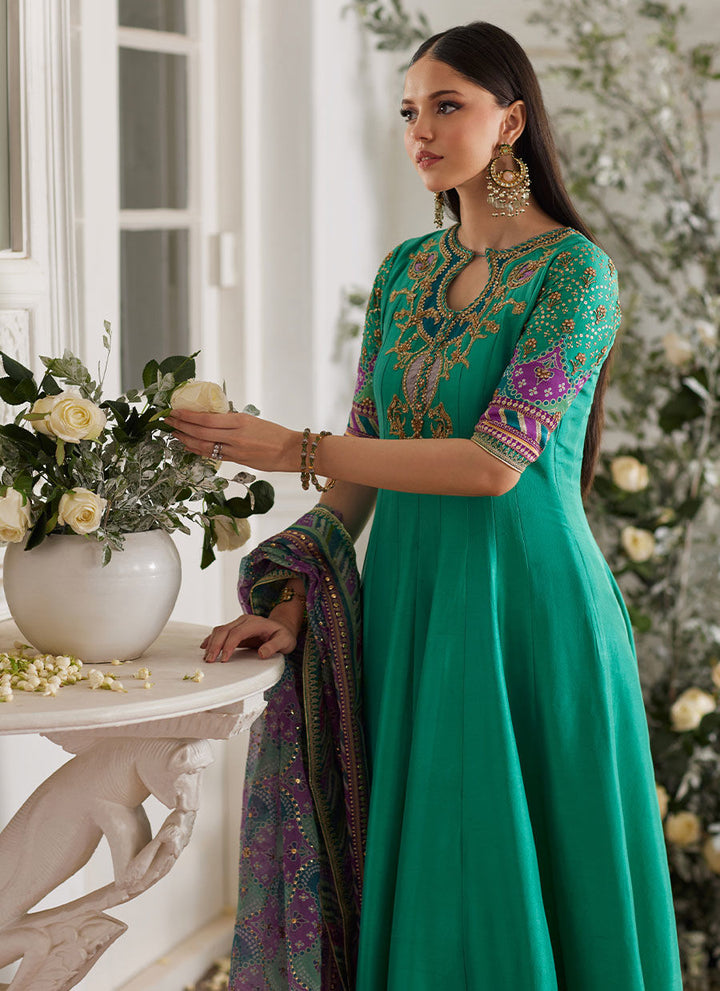 Ilyana Sea Green Kalidaar - Farah Talib Aziz - Casual Suit - Pret - raniazara