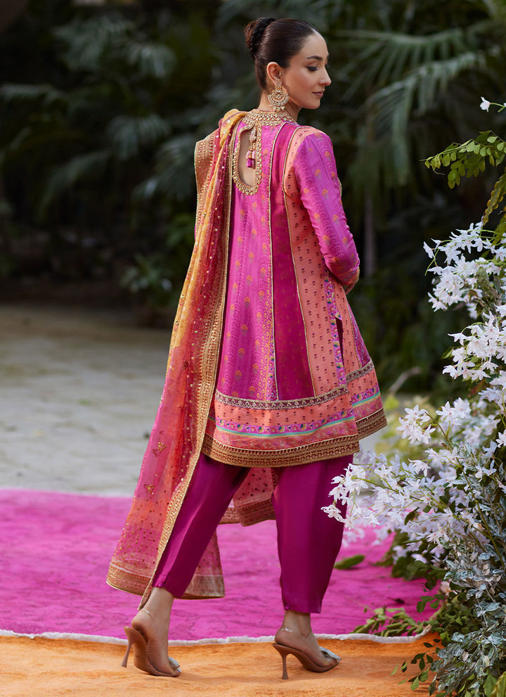 Sibel Short Angharka and Dupatta - Farah Talib Aziz - Casual Suit - Pret - raniazara