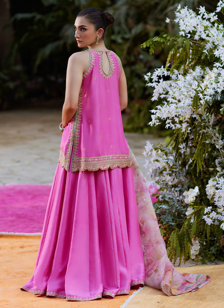 Nihal Rani Pink Shirt and Dupatta - Farah Talib Aziz - Casual Suit - Pret - raniazara