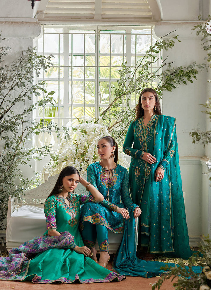 Ilyana Sea Green Kalidaar - Farah Talib Aziz - Casual Suit - Pret - raniazara
