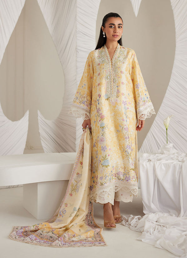 Gemma Lemon Shirt and Dupatta - Farah Talib Aziz - Pret