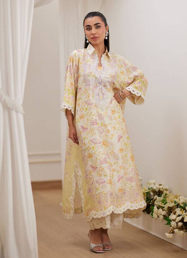 Emelia Ivory Shirt Dress - Farah Talib Aziz - Pret