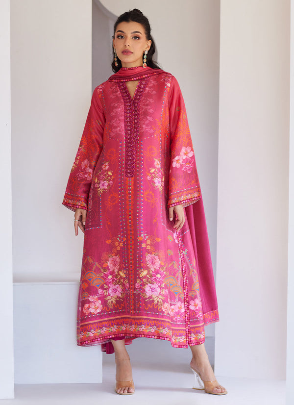 Alira Crimson Shirt And Dupatta - FARAH TALIB AZIZ