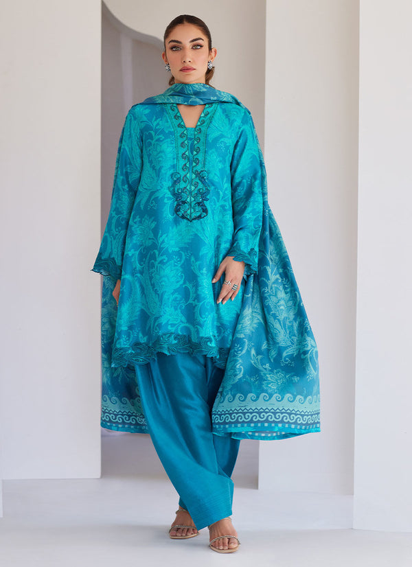 Luna Green Shirt And Dupatta - FARAH TALIB AZIZ