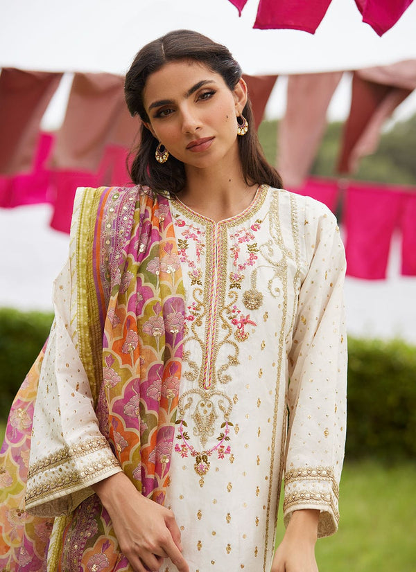 Ember Ivory Kurta And Dupatta-farahtalibaziz