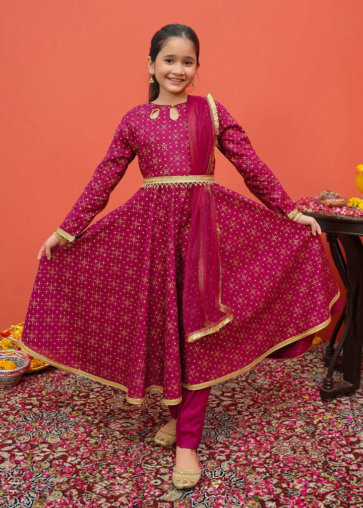 Cambric Printed 3 Piece Suit | 8195  - Modest - Kids Wear - raniazara