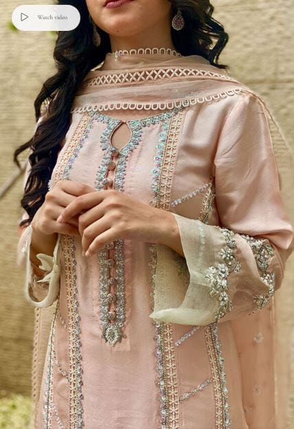 Blush with Dupatta - Mubashira Usman - Party Wear - Pret - raniazara