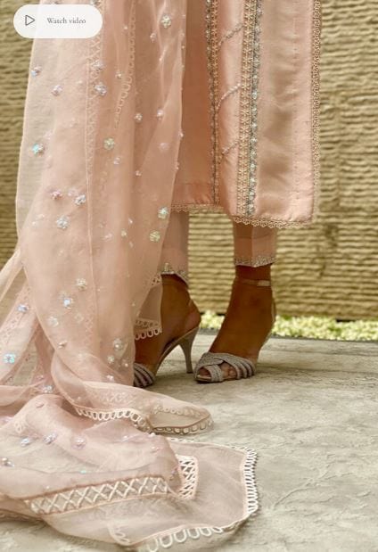 Blush with Dupatta - Mubashira Usman - Party Wear - Pret - raniazara