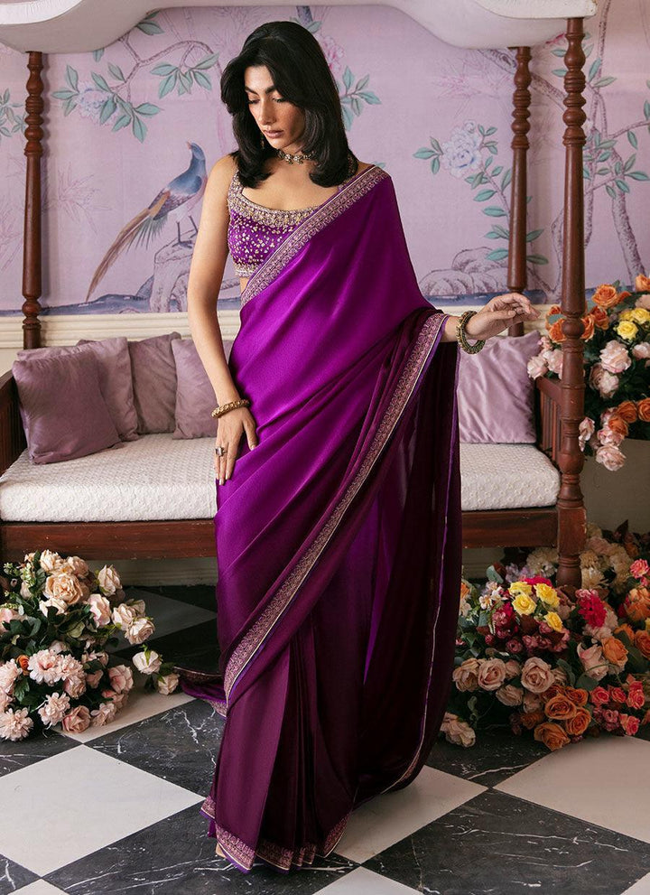AIGUL AUBERGINE SAREE raniazarastudio