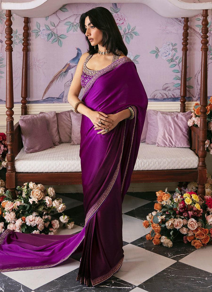 AIGUL AUBERGINE SAREE raniazarastudio