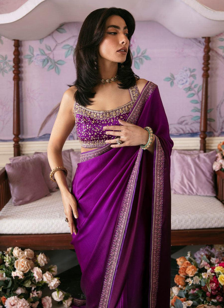 AIGUL AUBERGINE SAREE raniazarastudio