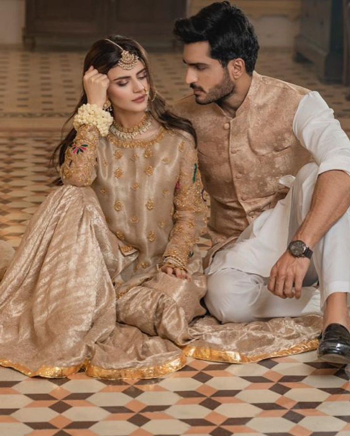 IVORY GOLD ENSEMBLE - Harish Shakeel - Formal - raniazara