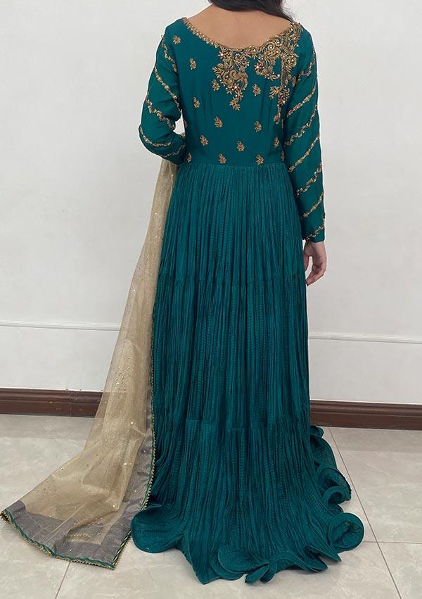 LALEH crushed gown with dupatta raniazarastudio
