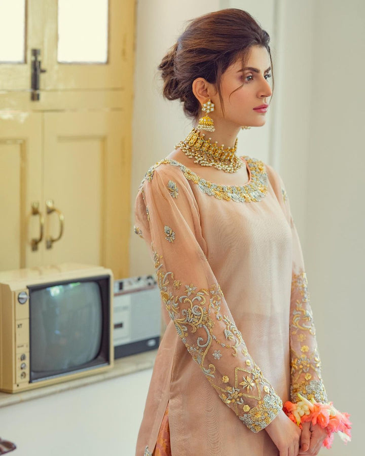 PEACH PINK FLAIRED LENGHA - Harish Shakeel - Formal - raniazara