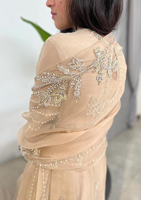 Sahiba with ruffled Dhaka and Dupatta raniazarastudio