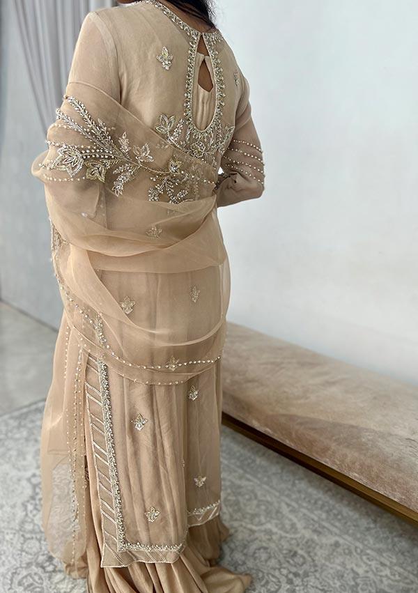 Sahiba with ruffled Dhaka and Dupatta raniazarastudio