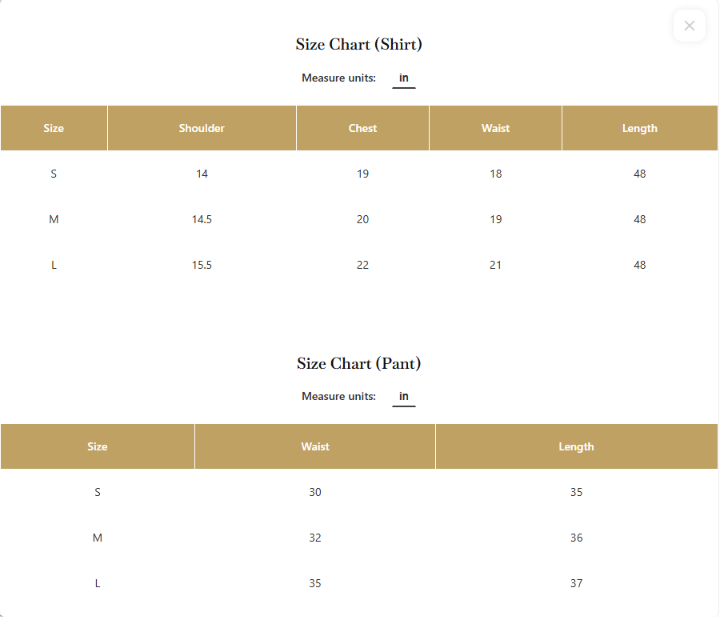 Size Guide