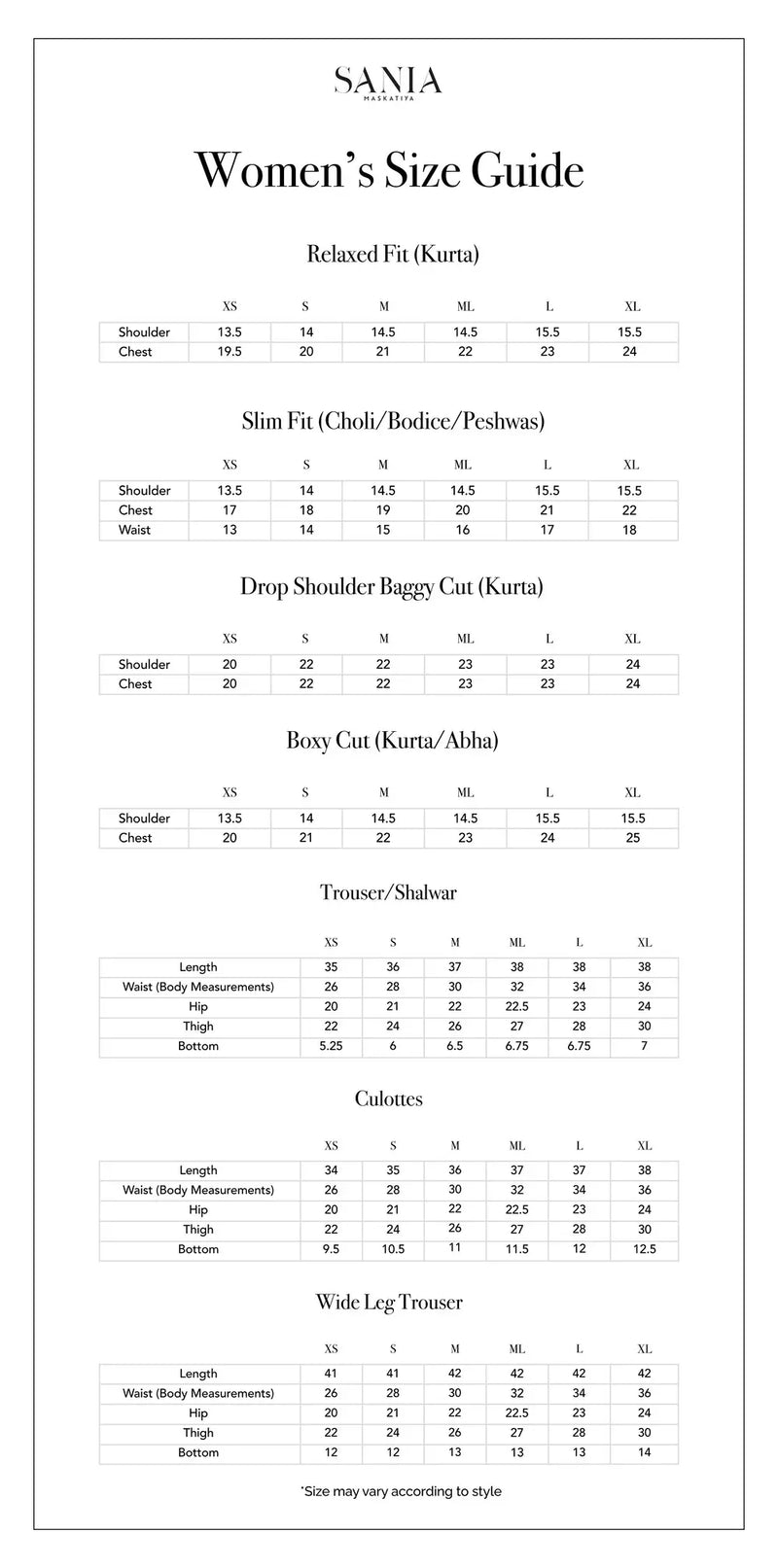 Size Guide