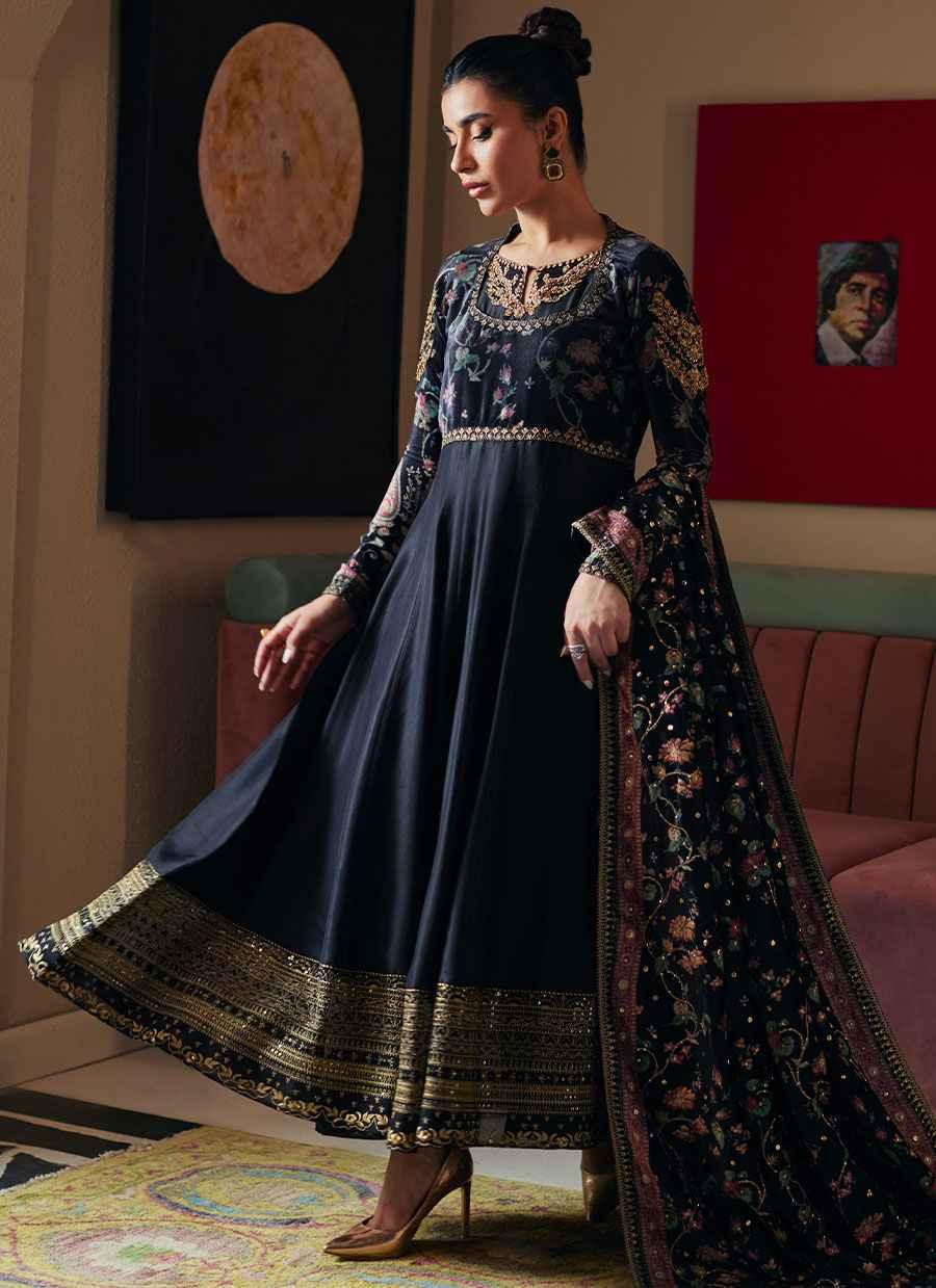 Long dress with silk dupatta sale