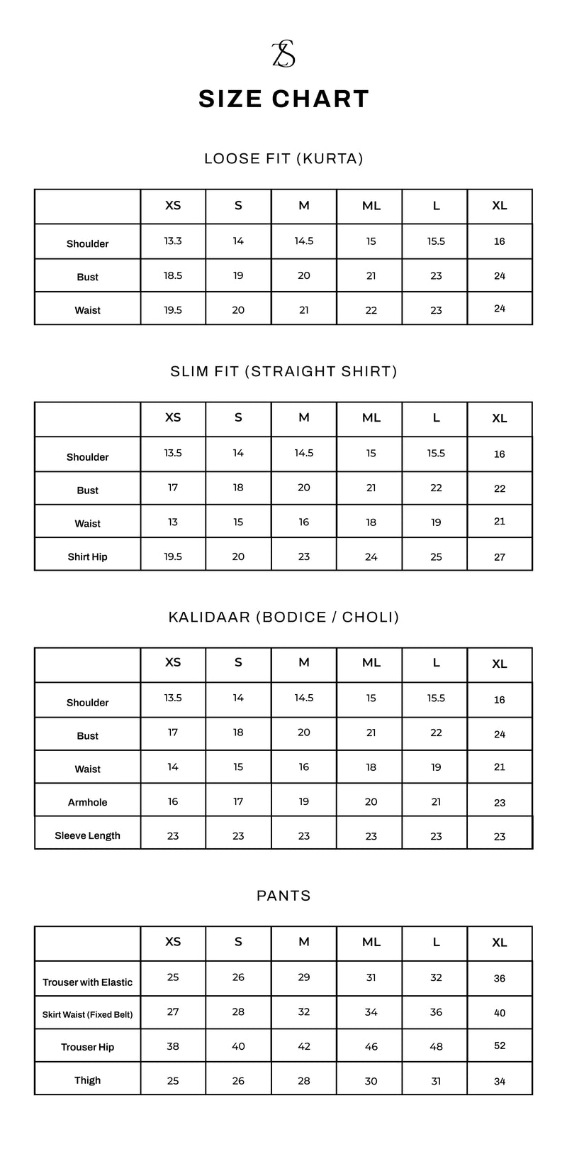 Size Guide