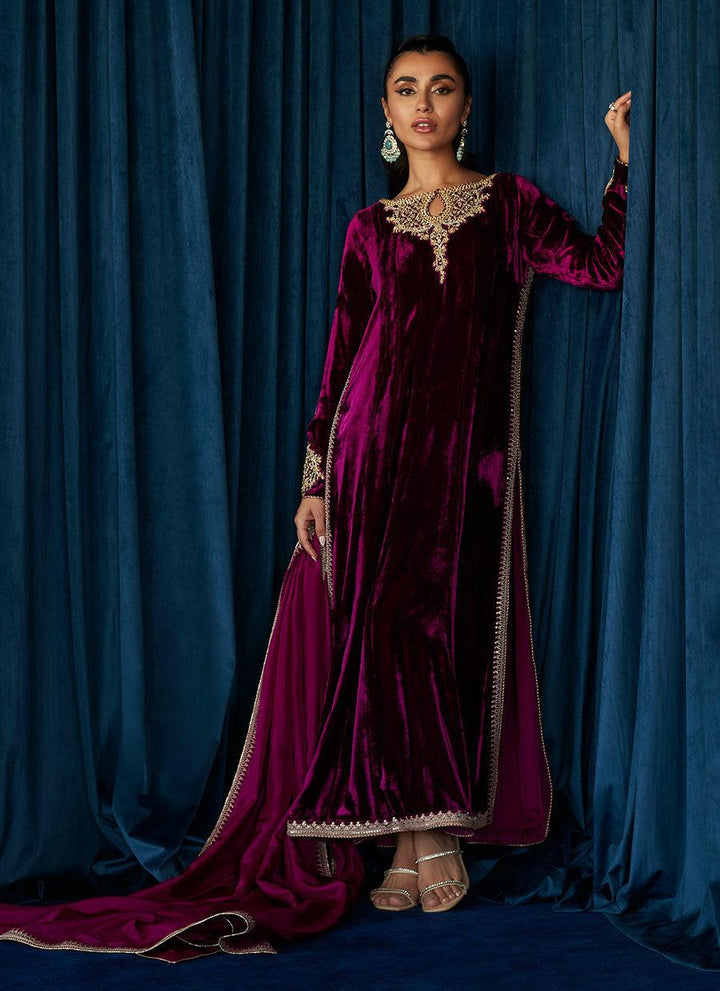 KAY AUBERGINE SHIRT AND DUPATTA raniazarastudio