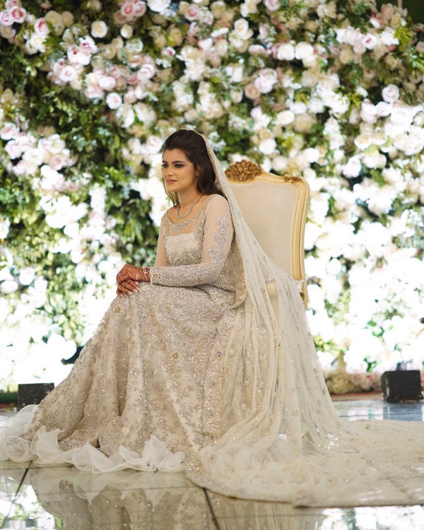 White Flowy Bridal - Shakeelz By Zeeshan And Danish - Bridal Dress - raniazara