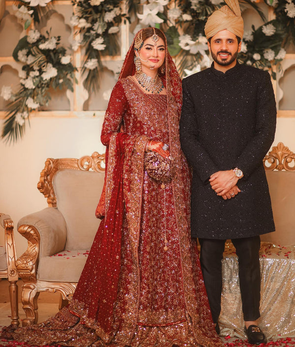 classic deep red bridal - Haris Shakeel - Bridal - raniazara