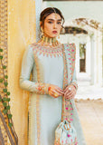 Korean silk with detailed embellishments embroidery on the neckline and sleeves by raniazara